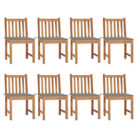 Thumbnail for Gartenstühle 8 Stk. mit Kissen Massivholz Teak