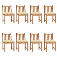 Thumbnail for Gartenstühle 8 Stk. mit Kissen Massivholz Teak