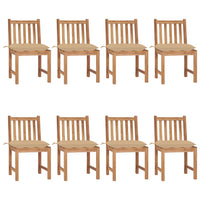 Thumbnail for Gartenstühle 8 Stk. mit Kissen Massivholz Teak