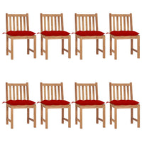 Thumbnail for Gartenstühle 8 Stk. mit Kissen Massivholz Teak