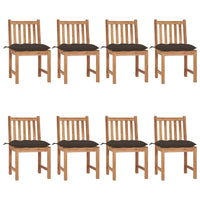 Thumbnail for Gartenstühle 8 Stk. mit Kissen Massivholz Teak