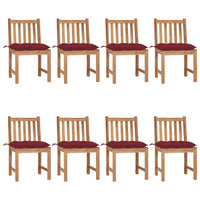 Thumbnail for Gartenstühle 8 Stk. mit Kissen Massivholz Teak