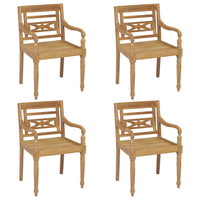 Thumbnail for Batavia-Stühle mit Kissen 4 Stk. Massivholz Teak
