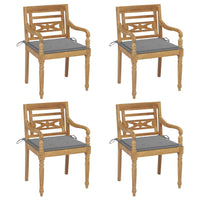 Thumbnail for Batavia-Stühle mit Kissen 4 Stk. Massivholz Teak