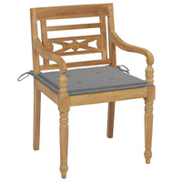 Thumbnail for Batavia-Stühle mit Kissen 4 Stk. Massivholz Teak