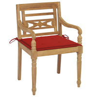 Thumbnail for Batavia-Stühle mit Kissen 4 Stk. Massivholz Teak