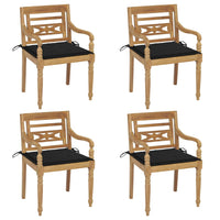 Thumbnail for Batavia-Stühle mit Kissen 4 Stk. Massivholz Teak