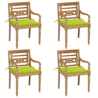 Thumbnail for Batavia-Stühle mit Kissen 4 Stk. Massivholz Teak