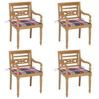 Thumbnail for Batavia-Stühle mit Kissen 4 Stk. Massivholz Teak