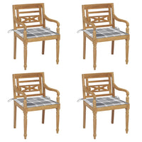 Thumbnail for Batavia-Stühle mit Kissen 4 Stk. Massivholz Teak