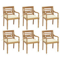 Thumbnail for Batavia-Stühle mit Kissen 6 Stk. Massivholz Teak