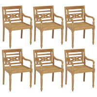 Thumbnail for Batavia-Stühle mit Kissen 6 Stk. Massivholz Teak