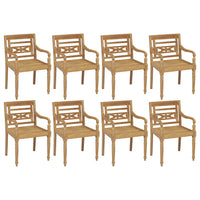 Thumbnail for Batavia-Stühle mit Kissen 8 Stk. Massivholz Teak