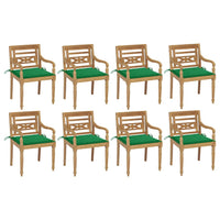 Thumbnail for Batavia-Stühle mit Kissen 8 Stk. Massivholz Teak