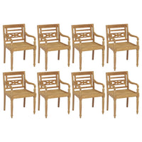 Thumbnail for Batavia-Stühle mit Kissen 8 Stk. Massivholz Teak