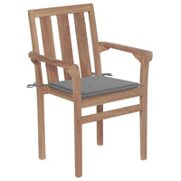 Thumbnail for Stapelbare Gartenstühle mit Kissen 4 Stk. Massivholz Teak
