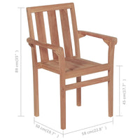 Thumbnail for Stapelbare Gartenstühle mit Kissen 4 Stk. Massivholz Teak