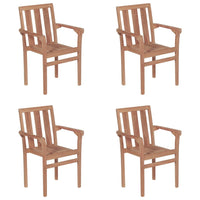 Thumbnail for Stapelbare Gartenstühle mit Kissen 4 Stk. Massivholz Teak