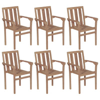 Thumbnail for Stapelbare Gartenstühle mit Kissen 6 Stk. Massivholz Teak