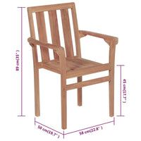 Thumbnail for Stapelbare Gartenstühle mit Kissen 8 Stk. Massivholz Teak