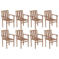 Thumbnail for Stapelbare Gartenstühle mit Kissen 8 Stk. Massivholz Teak
