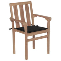 Thumbnail for Stapelbare Gartenstühle mit Kissen 8 Stk. Massivholz Teak