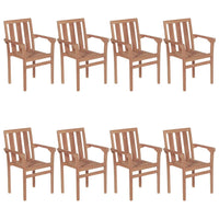 Thumbnail for Stapelbare Gartenstühle mit Kissen 8 Stk. Massivholz Teak
