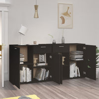 Thumbnail for Sideboard Schwarz 160x36x75 cm Holzwerkstoff