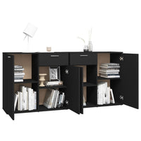 Thumbnail for Sideboard Schwarz 160x36x75 cm Holzwerkstoff
