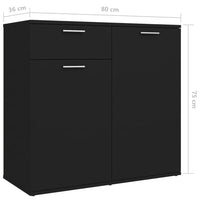Thumbnail for Sideboard Schwarz 160x36x75 cm Holzwerkstoff