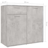 Thumbnail for Sideboard Betongrau 160x36x75 cm Holzwerkstoff