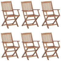 Thumbnail for Klappbare Gartenstühle 6 Stk. mit Kissen Massivholz Akazie
