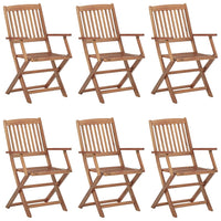 Thumbnail for Klappbare Gartenstühle 6 Stk. mit Kissen Massivholz Akazie