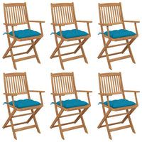 Thumbnail for Klappbare Gartenstühle 6 Stk. mit Kissen Massivholz Akazie