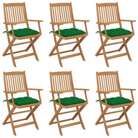 Thumbnail for Klappbare Gartenstühle 6 Stk. mit Kissen Massivholz Akazie