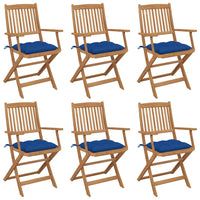 Thumbnail for Klappbare Gartenstühle 6 Stk. mit Kissen Massivholz Akazie