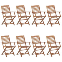 Thumbnail for Klappbare Gartenstühle 8 Stk. mit Kissen Massivholz Akazie