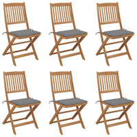 Thumbnail for Klappbare Gartenstühle 6 Stk. mit Kissen Massivholz Akazie