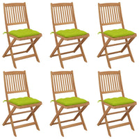 Thumbnail for Klappbare Gartenstühle 6 Stk. mit Kissen Massivholz Akazie