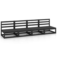 Thumbnail for Outdoor-Sofa 4-Sitzer Schwarz Massivholz Kiefer