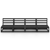 Thumbnail for Outdoor-Sofa 4-Sitzer Schwarz Massivholz Kiefer
