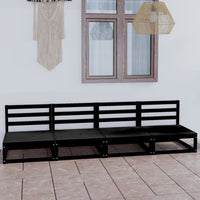 Thumbnail for Outdoor-Sofa 4-Sitzer Schwarz Massivholz Kiefer