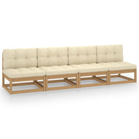 Thumbnail for 4-Sitzer-Gartensofa mit Kissen Kiefer Massivholz