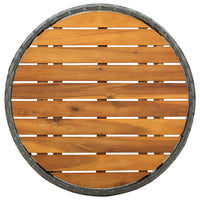 Thumbnail for Beistelltisch Grau 60 cm Poly Rattan und Akazie Massivholz
