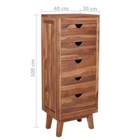 Thumbnail for Sideboard mit 5 Schubladen 40x30x100 cm Massivholz Teak