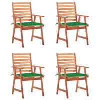 Thumbnail for Garten-Essstühle 4 Stk. mit Kissen Massivholz Akazie