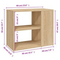 Thumbnail for Beistelltisch Sonoma-Eiche 60x30x50 cm Holzwerkstoff