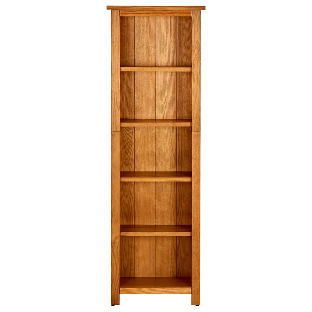 Bücherregal 5 Fächer 45x22x140 cm Massivholz Eiche