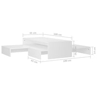 Thumbnail for Satztisch-Set Weiß 100x100x26,5 cm Holzwerkstoff