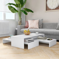 Thumbnail for Satztisch-Set Weiß 100x100x26,5 cm Holzwerkstoff